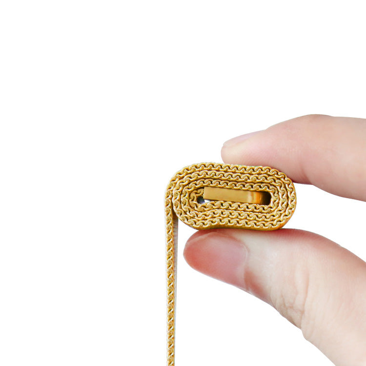 Stainless Steel Link Woven Mesh Infinite Loop Band - The Melbourne in Gold Large - Compatible with Apple Watch Size 42mm to 45mm